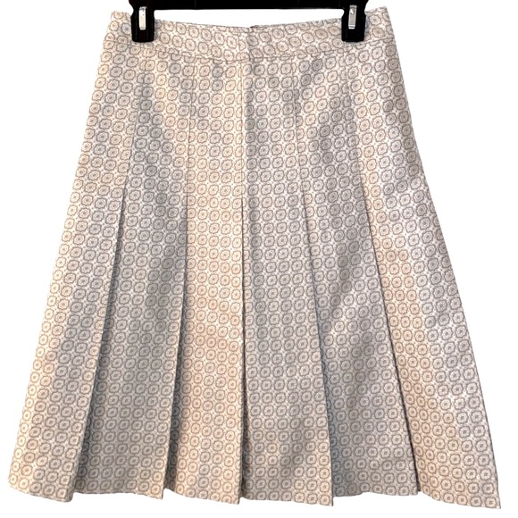 THEORY Cream Jacquard Silk A-Line Skirt Size 2 - Picture 11 of 11
